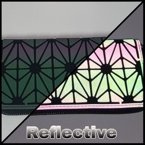 Holographic Geometric Clutch Wallet